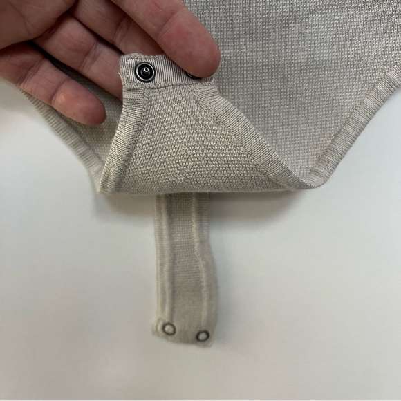 Abercrombie and Fitch Nude Beige Sweetheart Knit Bodysuit Stretchy Sand XS - Picture 5 of 7